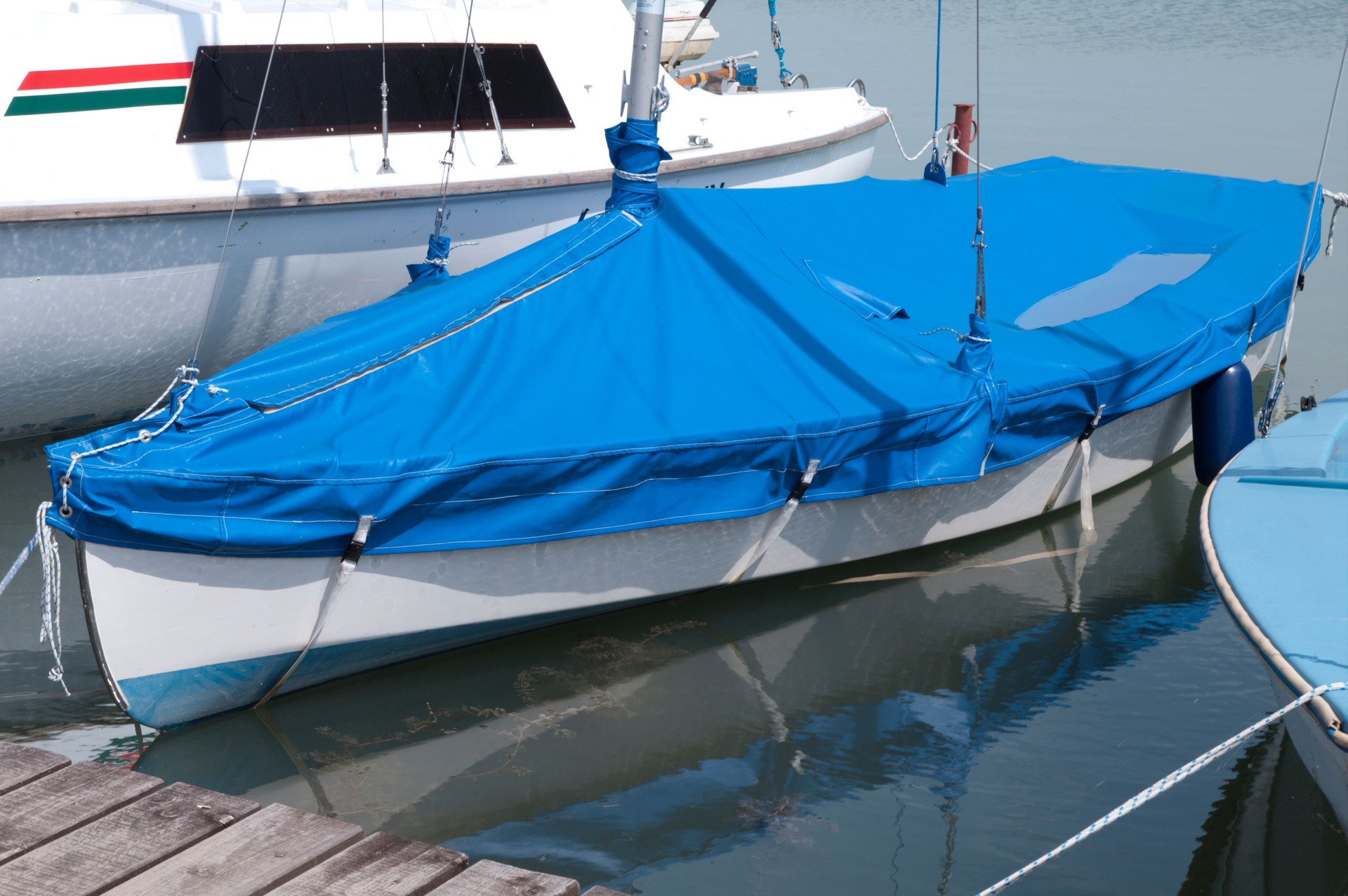 Sailing boat under cover